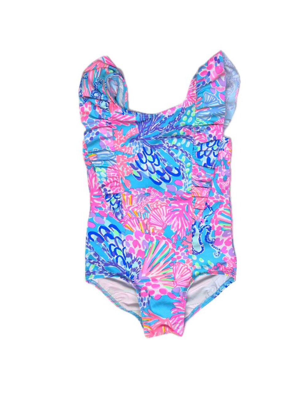 Lilly Pulitzer Girl's Size 3 One-Piece Swimsuit Ruffled 009764